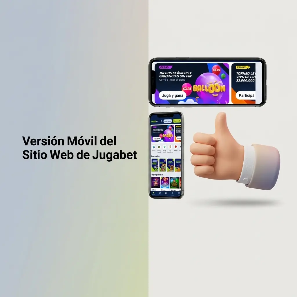 Versión móvil del sitio web de Jugabet accesible desde smartphone o tablet sin descargar software